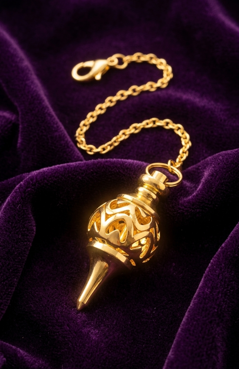 Pendule de Radiesthésie Cage en Cuivre Doré – Précision Élégante