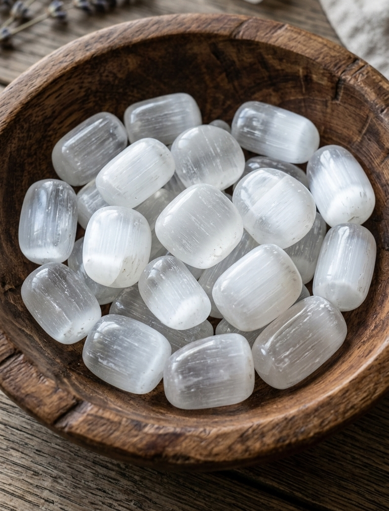 Selenite - pierre roulee