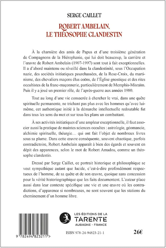 Robert Ambelain, le théosophe clandestin - Serge Caillet