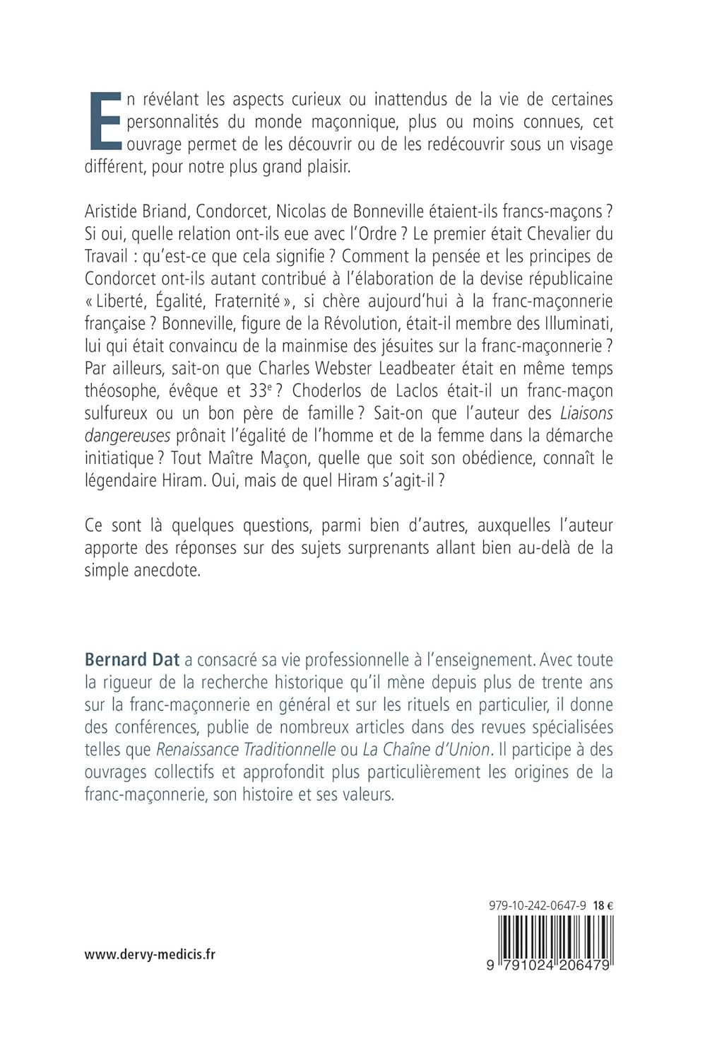 Figures historiques et légendaires de la franc-maçonnerie - Bernard Dat