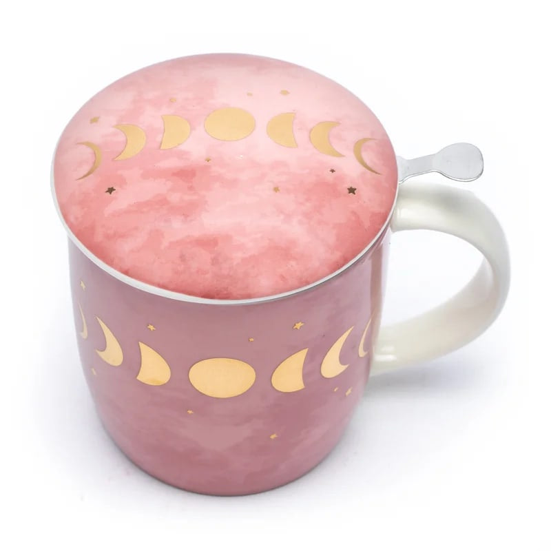Tasse infuseur à thé phases de la lune porcelaine