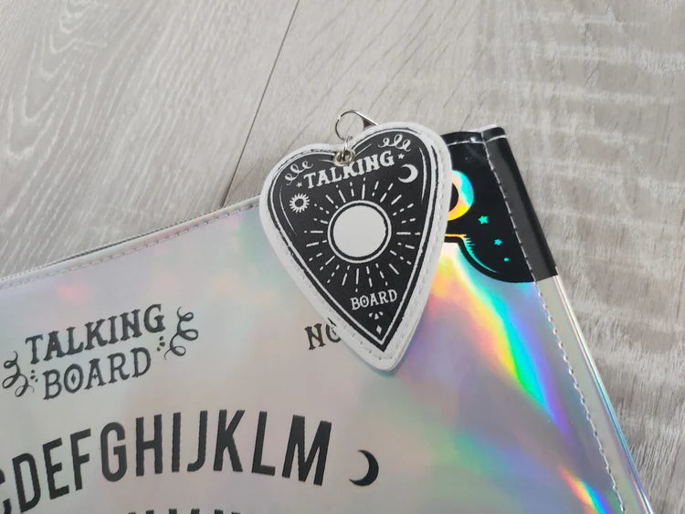 Grande pochette/ trousse à maquillage (ou tarots ou oracles ou pierres…)holographique imprimés « ouija »