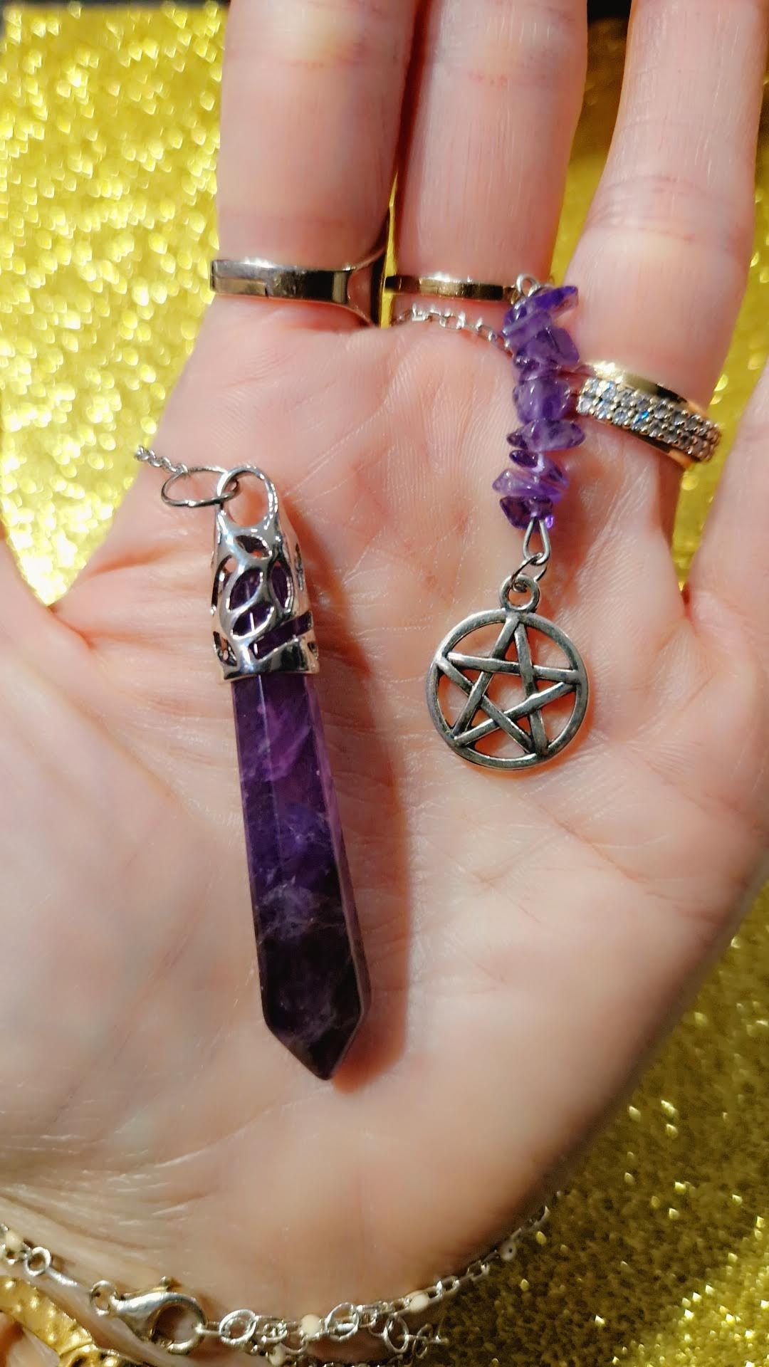 Pendule améthyste + pentagramme