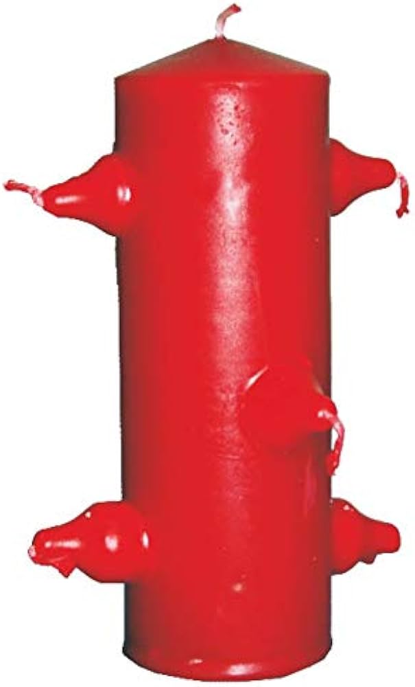 Bougie 7 mèches rouge