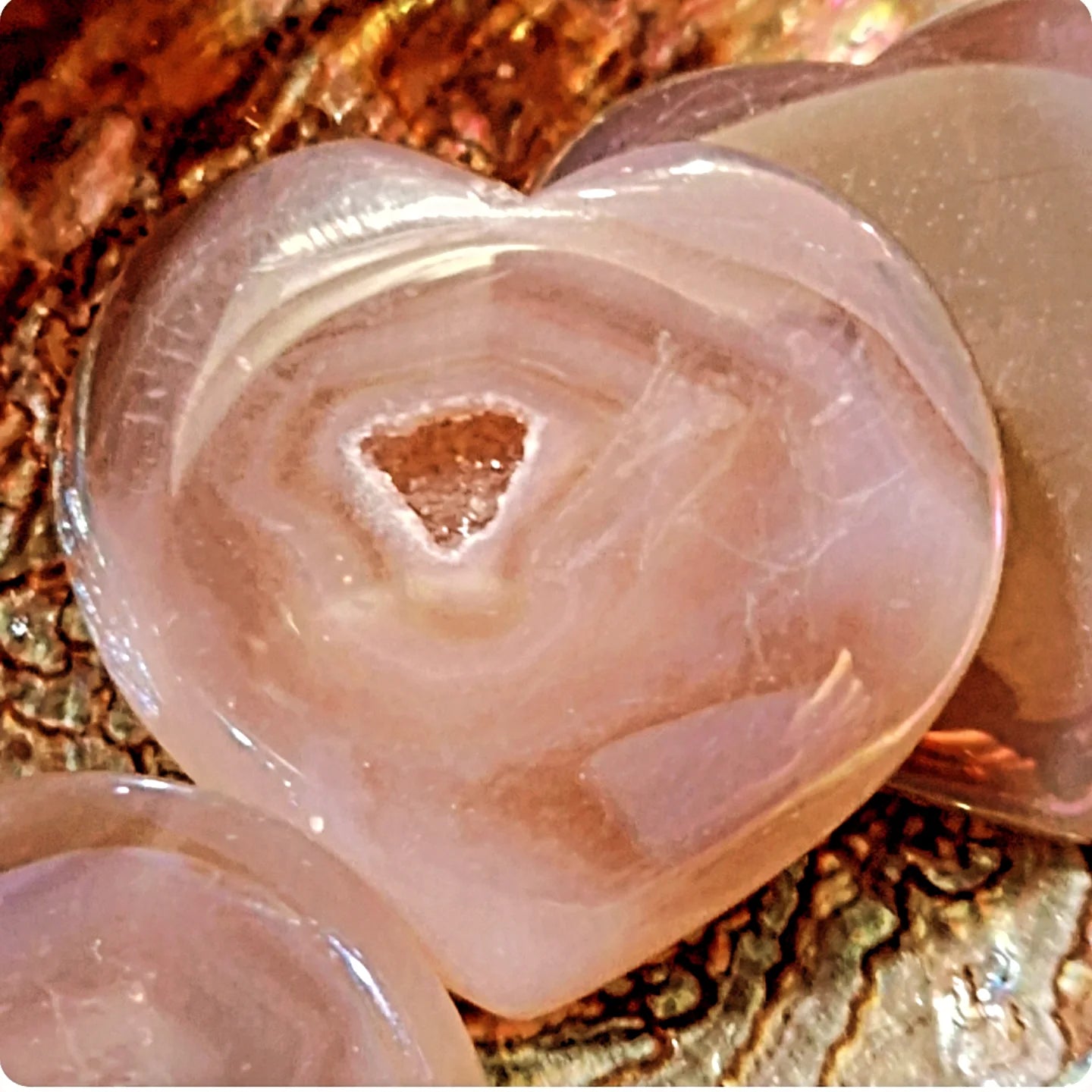 Coeur pierre agate druzy aura angel