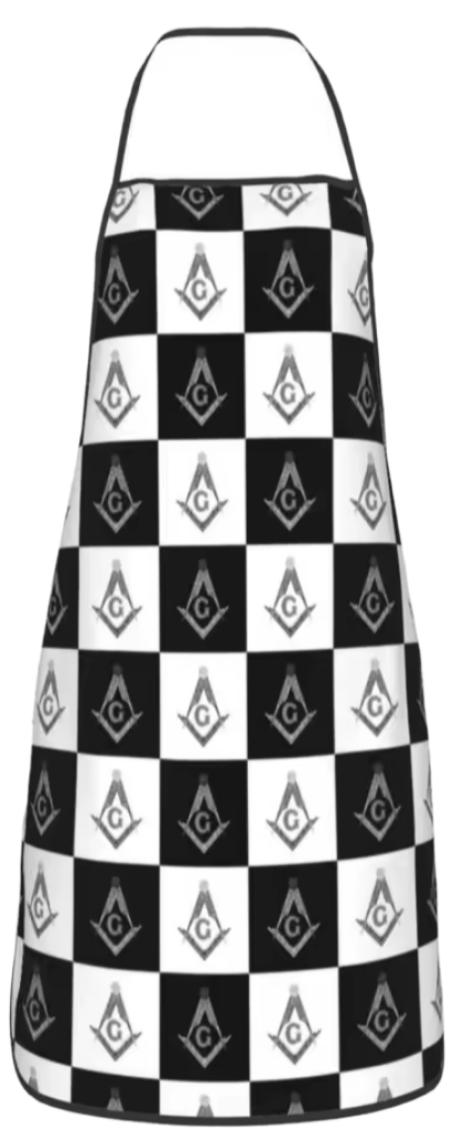Tablier agapes franc-maçon pavé mosaïque equerre compas G