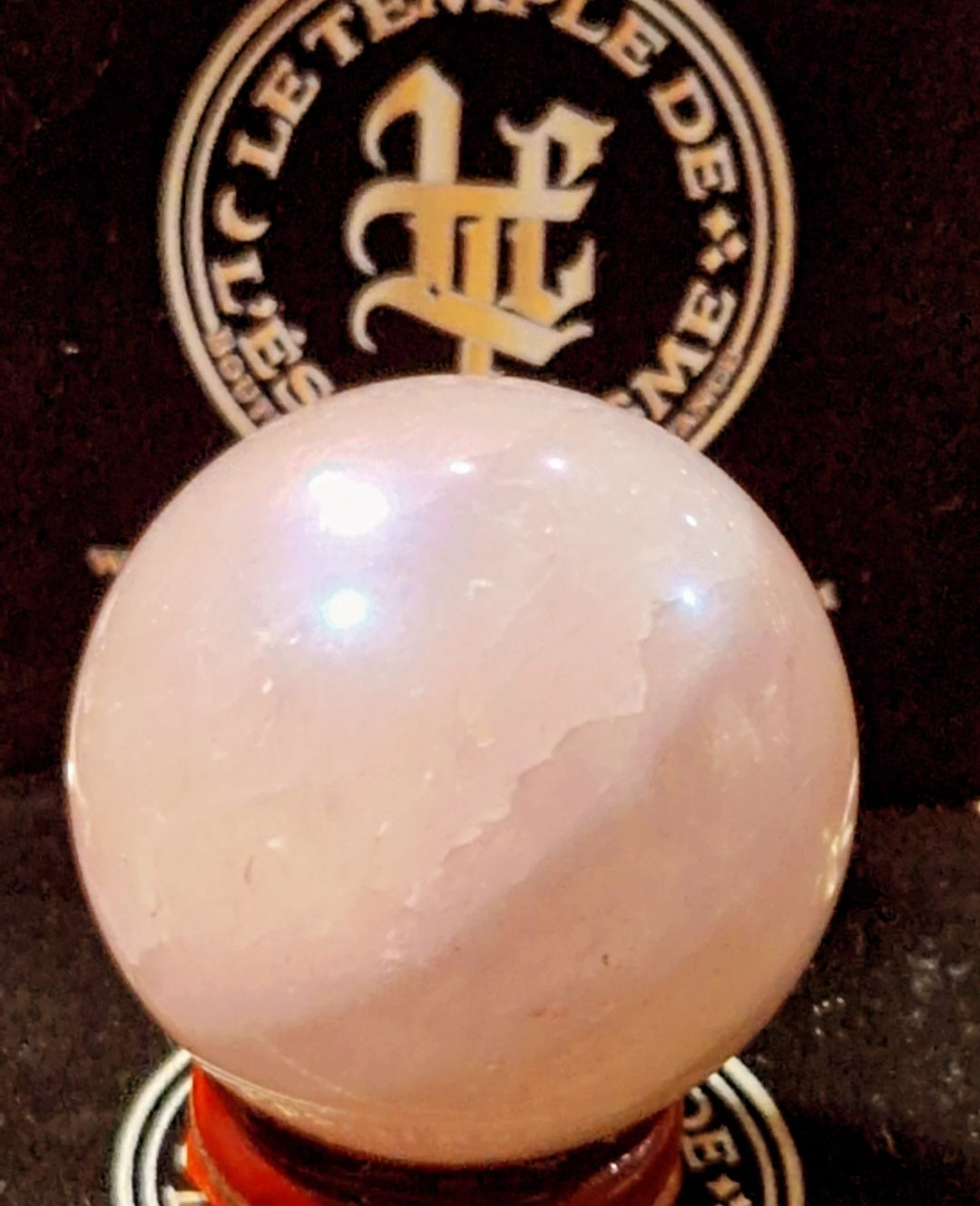 Sphère pierre quartz rose aura angel