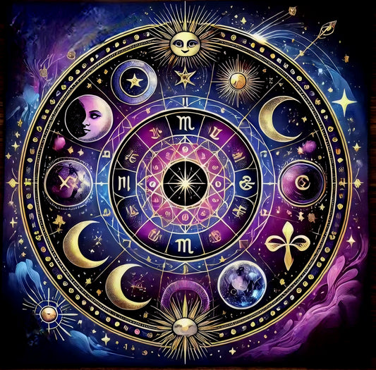 Tapis-Nappe d'autel velouré/ tirages cartes oracles tarots  soleil lune zodiaque astro