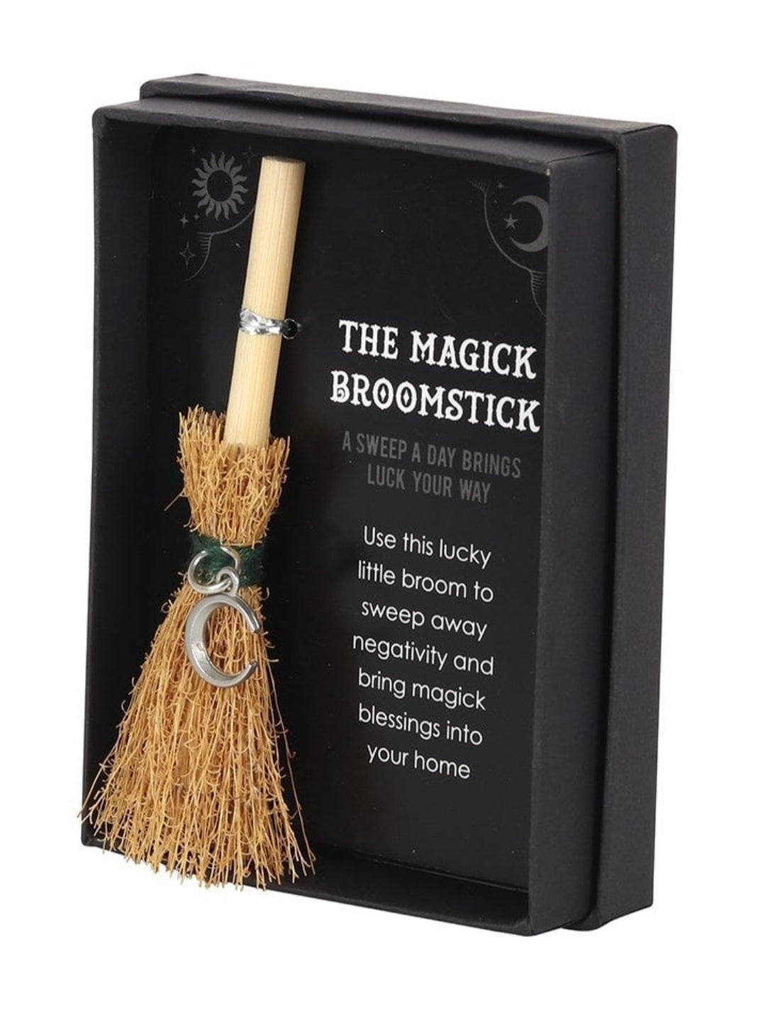 Mini balai de sorcière 9 cm – Porte-bonheur ésotérique pour autel – The Magick Broomstick 9 cm
