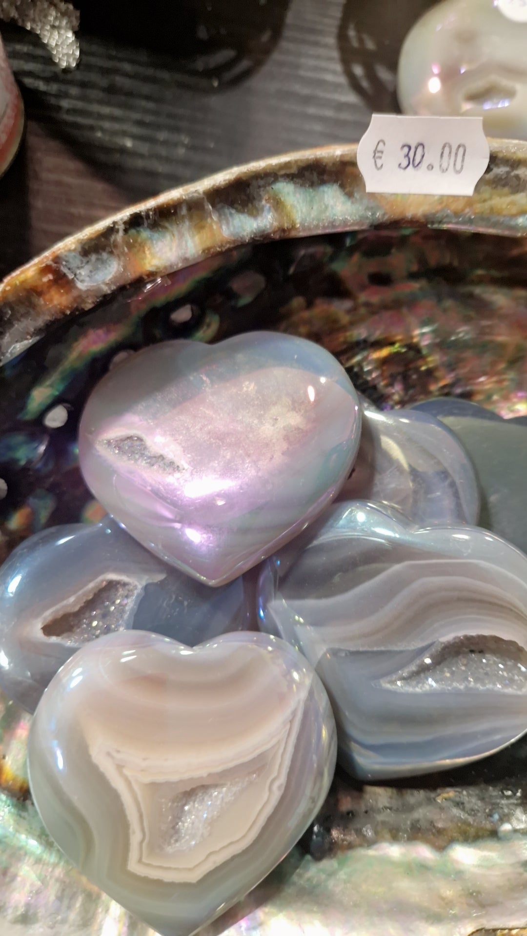 Coeur pierre agate druzy aura angel