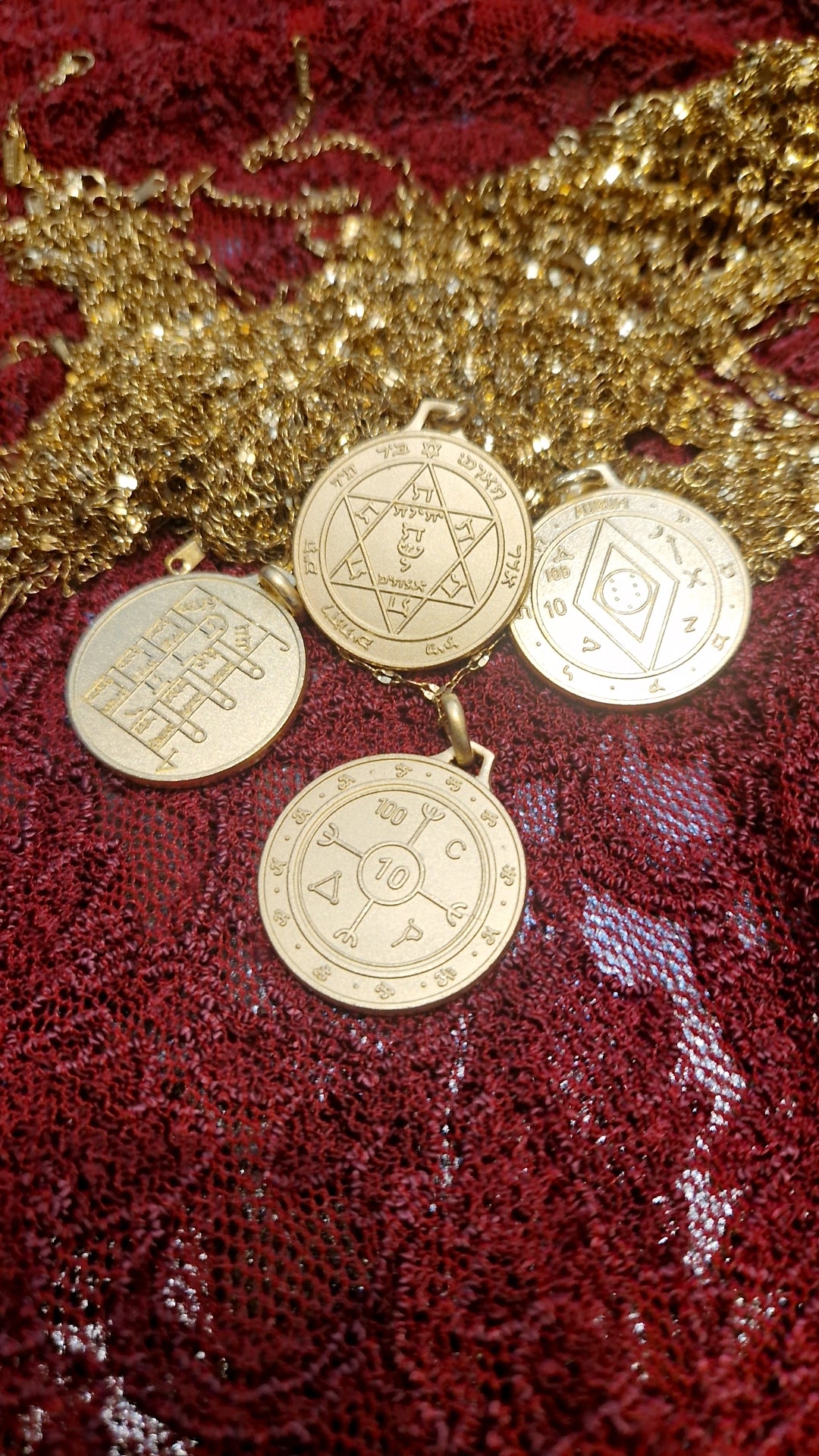 Collier Talisman - Pentacle de Vénus en Métal Doré (3 cm)