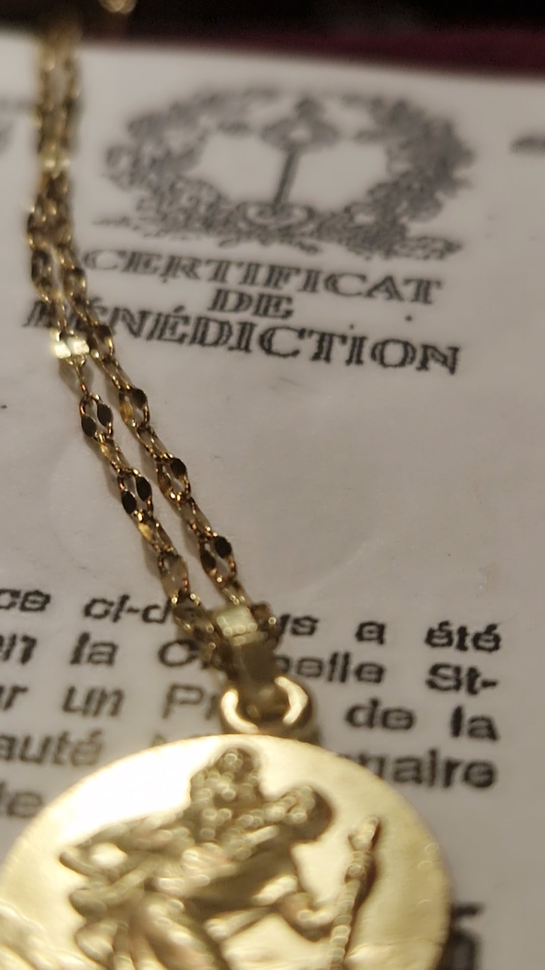 Collier médaille Saint-Christophe - voyages protection déplacements éloigne accidents