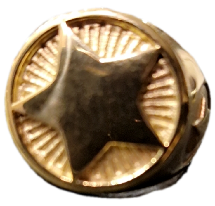 Bague chevalière étoile flamboyante compagnon franc-maçonaciydable doré