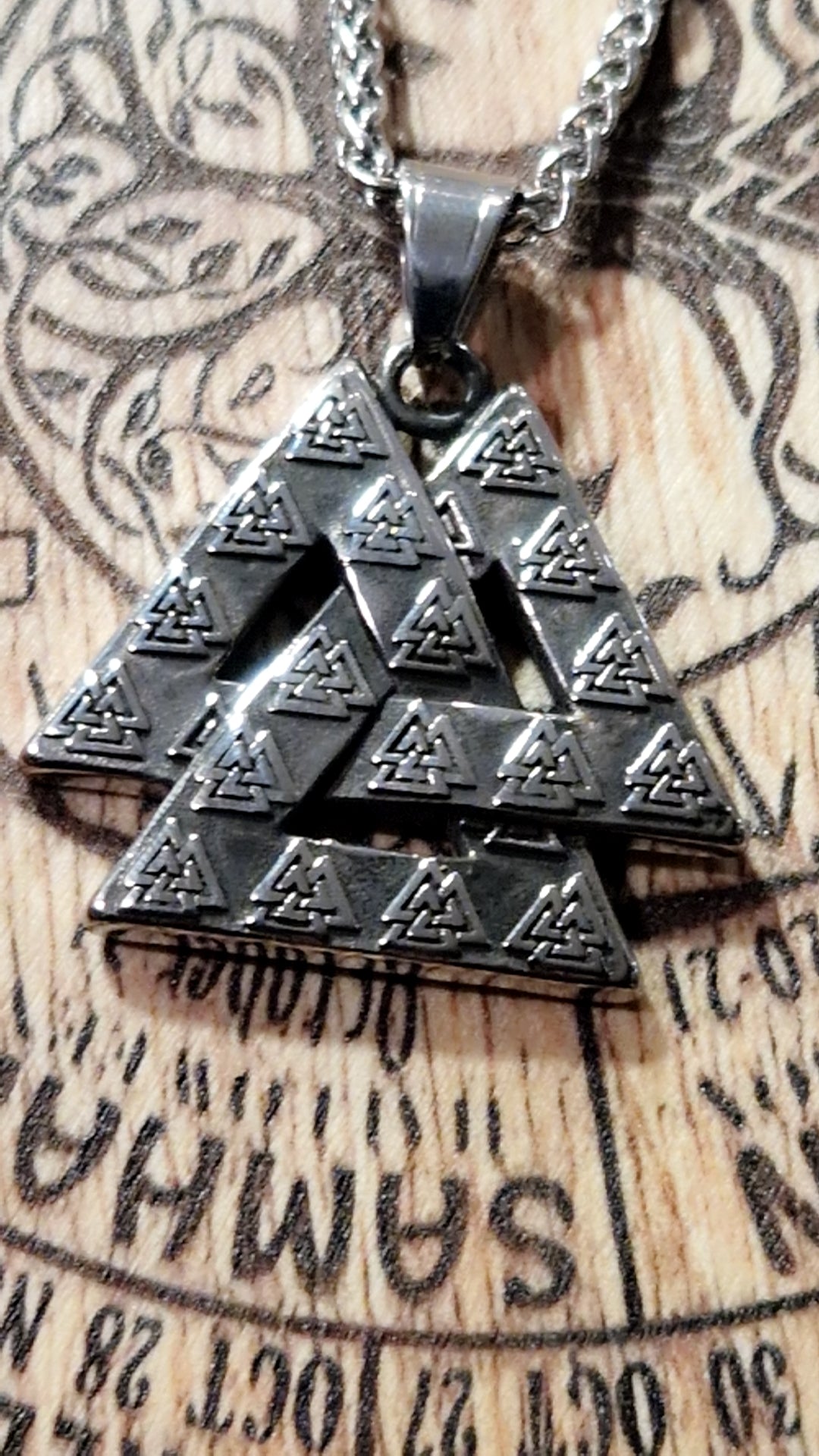 Collier Valknut viking en acier inoxydable