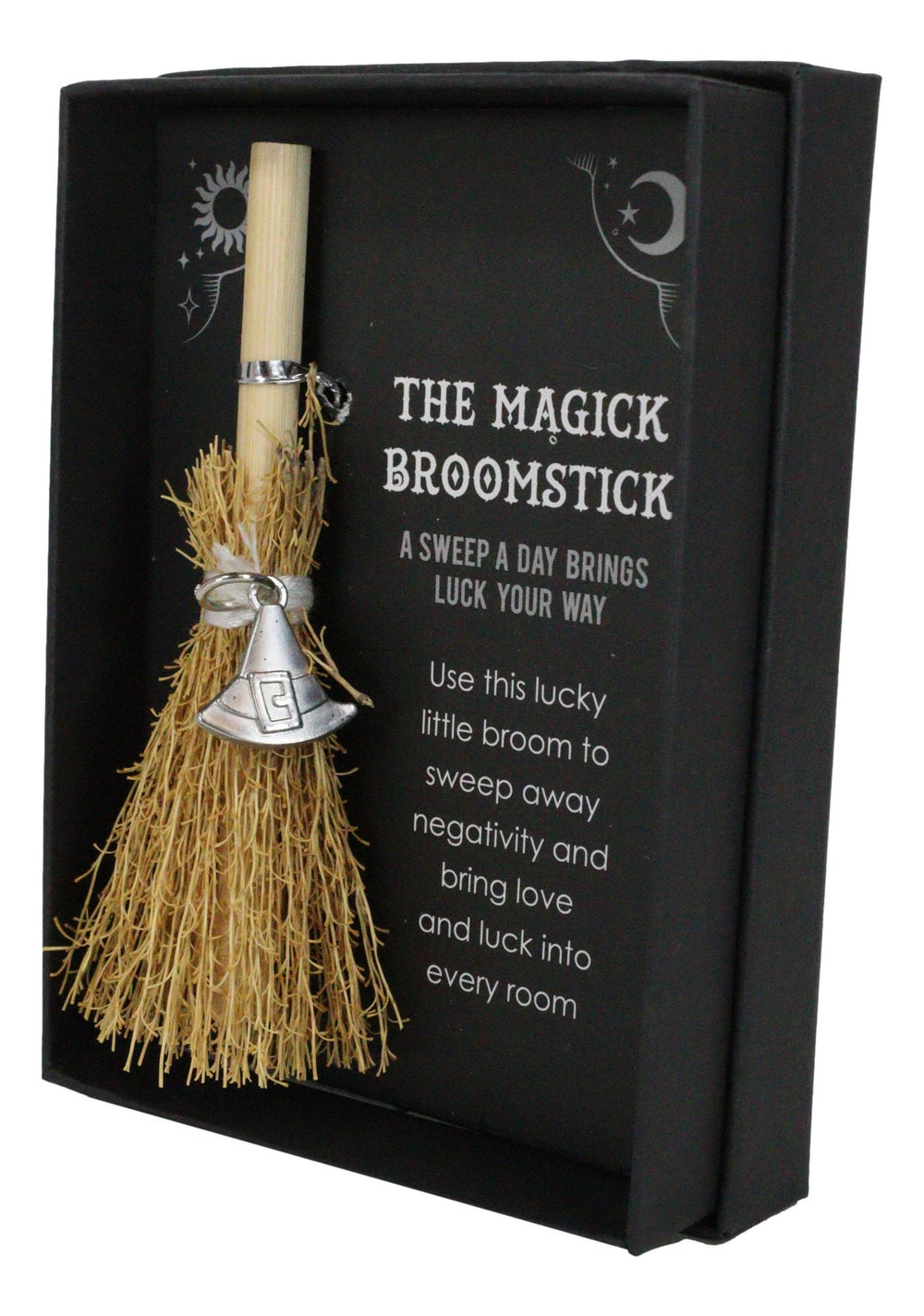 Mini balai de sorcière 9 cm – Porte-bonheur ésotérique pour autel – The Magick Broomstick  9 cm