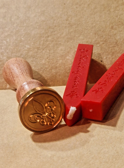 Coffret de Cachet/Sceau et Cire – Pentagramme ou Fleur de Lys