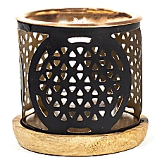 Diffuseur brûleur pour briques d'encens - fleur de vie (Aromafume) sans fumée + 2 briques d’encens offertes ( parfum aléatoire)  + 1 bougie chauffe plat offerte