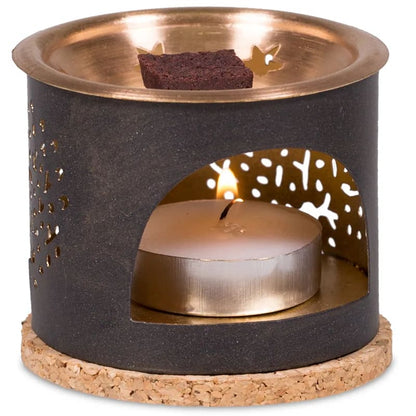Diffuseur brûleur pour briques d'encens - Arbre de vie (Aromafume) sans fumée + 2 briques d’encens offertes ( parfum aléatoire)  + 1 bougie chauffe plat offerte
