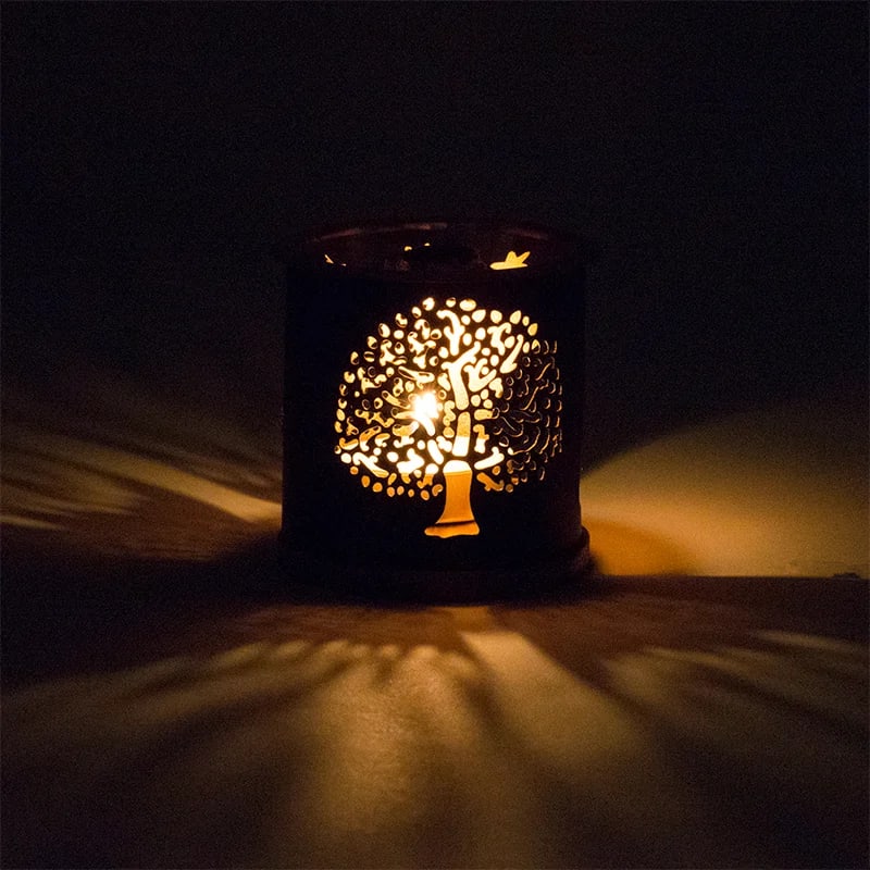 Diffuseur brûleur pour briques d'encens - Arbre de vie (Aromafume) sans fumée + 2 briques d’encens offertes ( parfum aléatoire)  + 1 bougie chauffe plat offerte
