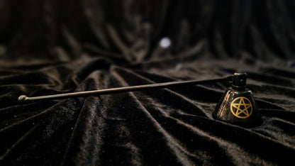 Éteignoir à Bougie Pentagramme Noir et Doré, Accessoire d'Autel