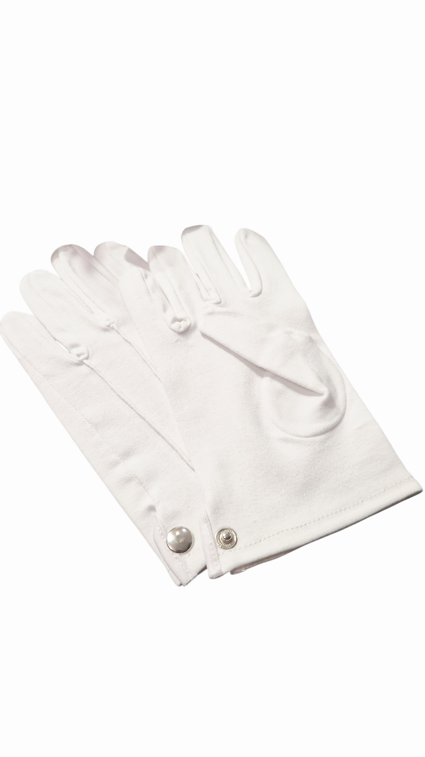 ...gants maçonniques blancs à nervures - fermoir METAL poignet pression