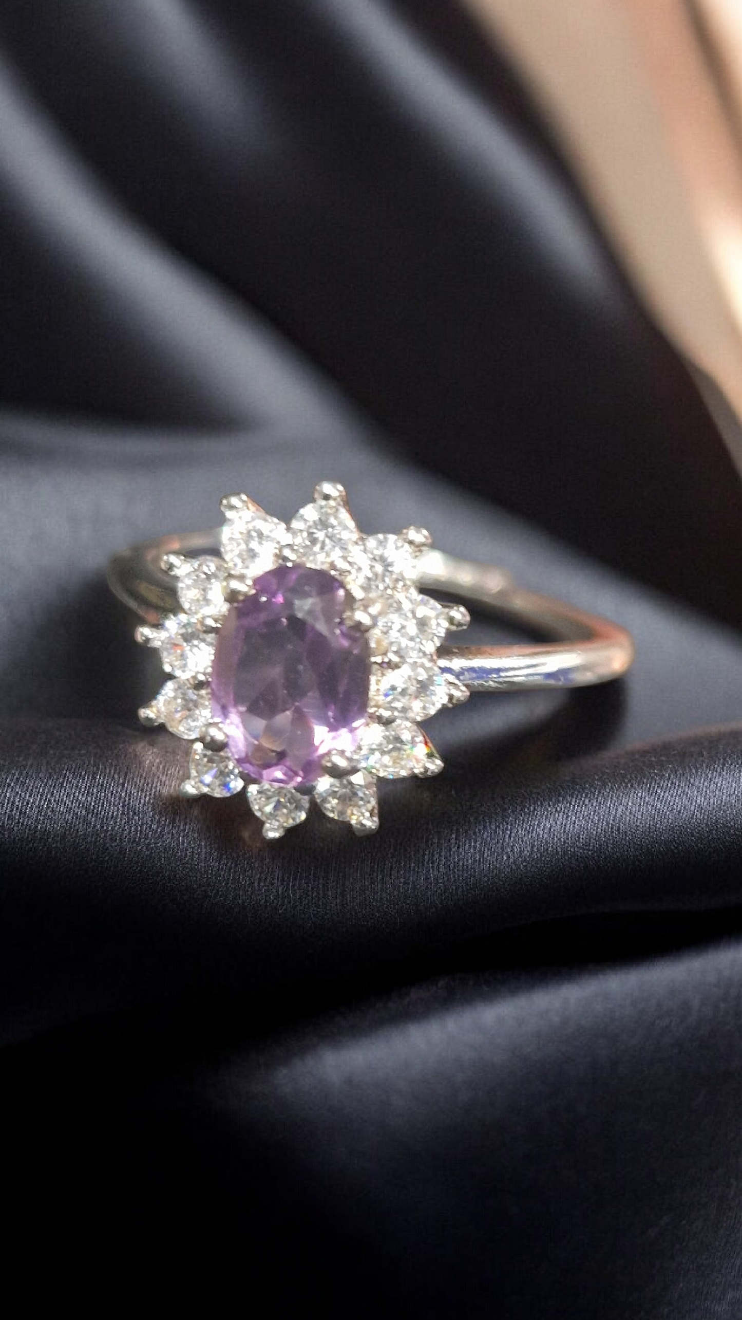 Améthyste Bague – Fleur de médiumnité