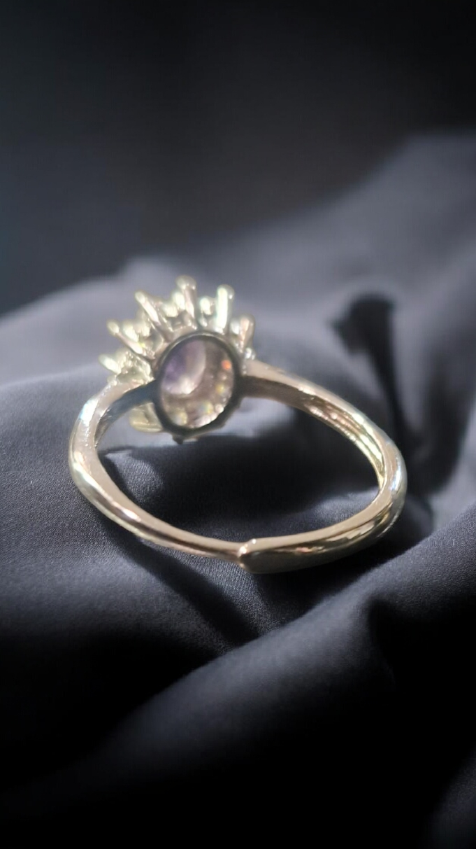 Améthyste Bague – Fleur de médiumnité