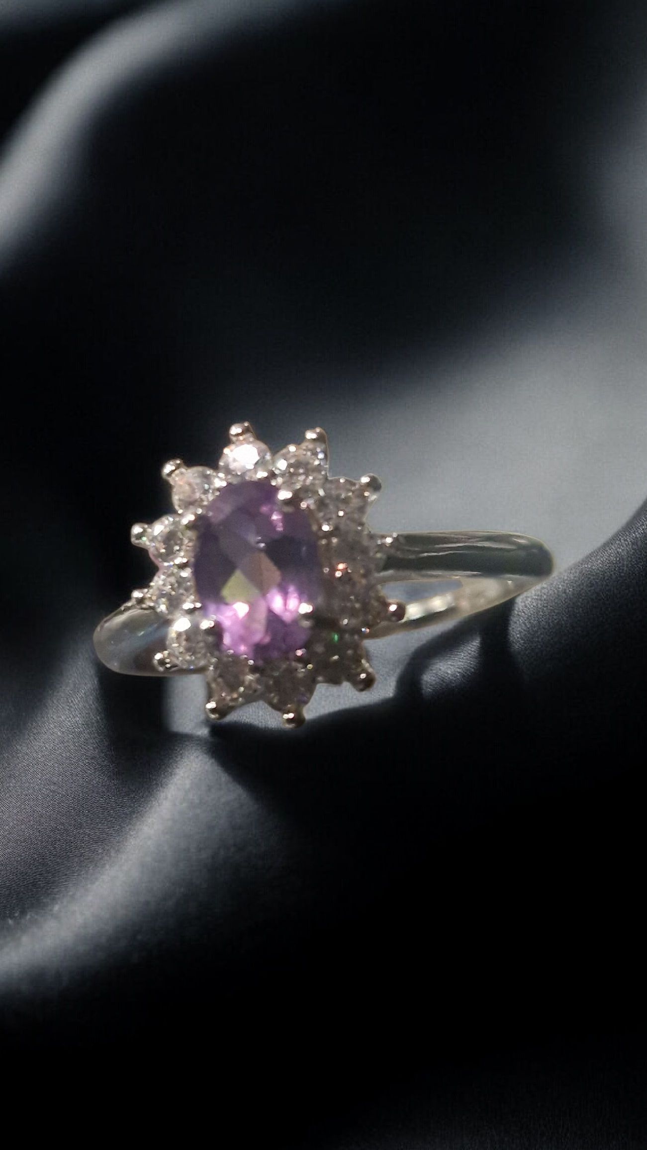 Améthyste Bague – Fleur de médiumnité
