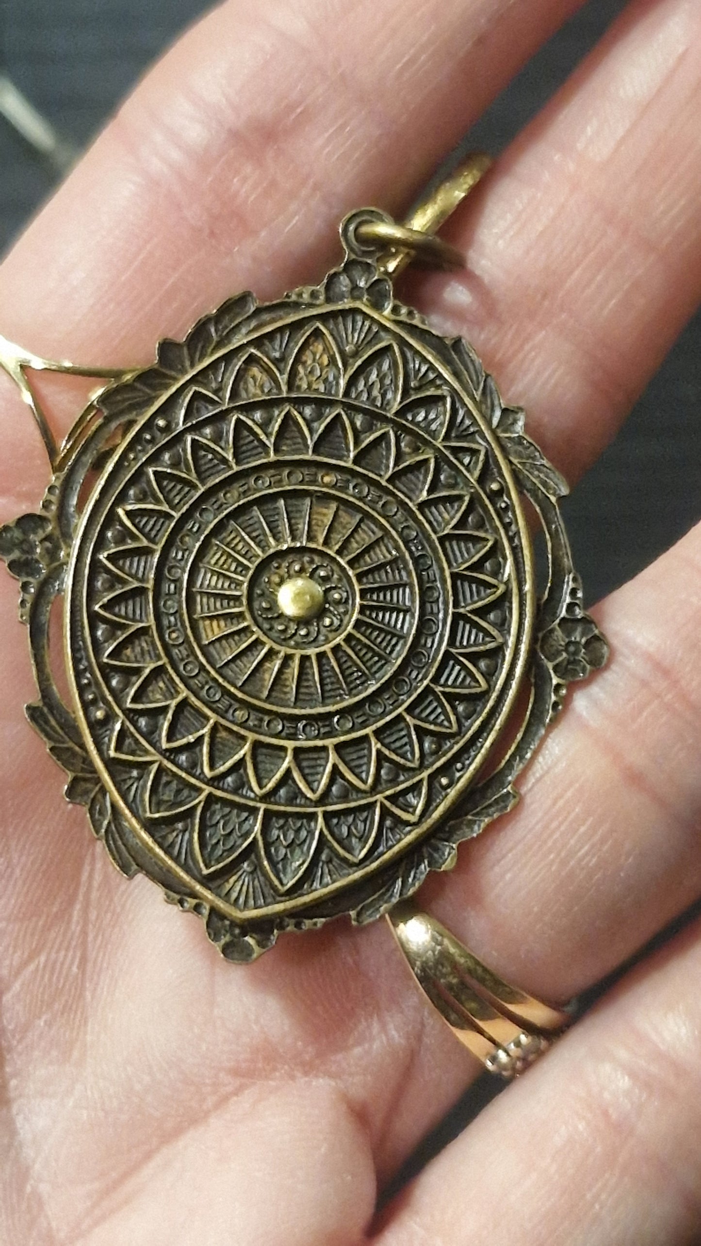 Talisman Sautoir en Laiton Antique & Véritable Mue de Serpent