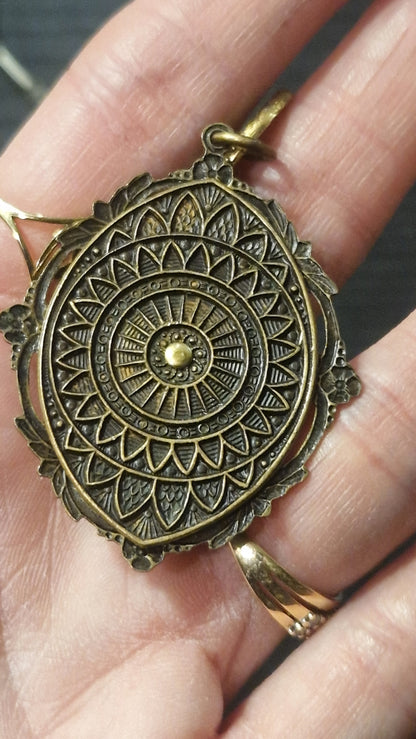 Talisman Sautoir en Laiton Antique & Véritable Mue de Serpent