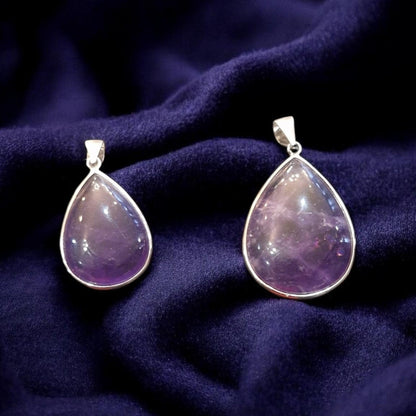 Pendentif Améthyste naturelle & argent 925 – Forme goutte | Pierre de sérénité et d'élévation spirituelle