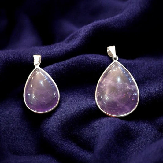 Pendentif Améthyste naturelle & argent 925 – Forme goutte | Pierre de sérénité et d'élévation spirituelle