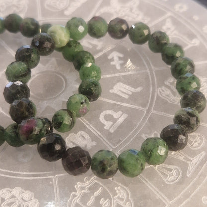 Rubis Zoïsite facetté bracelet– Pierre Naturelle.
