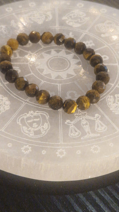 Oeil de tigre facetté bracelet– Pierre Naturelle.