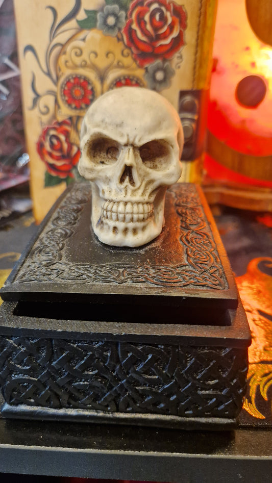 Boîte Coffret à Tarot, Amulettes & Bijoux - Crâne & Entrelacs Celtiques