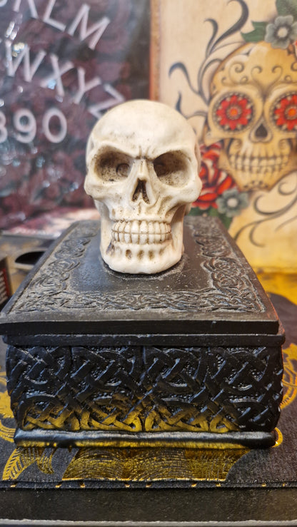Boîte Coffret à Tarot, Amulettes & Bijoux - Crâne & Entrelacs Celtiques