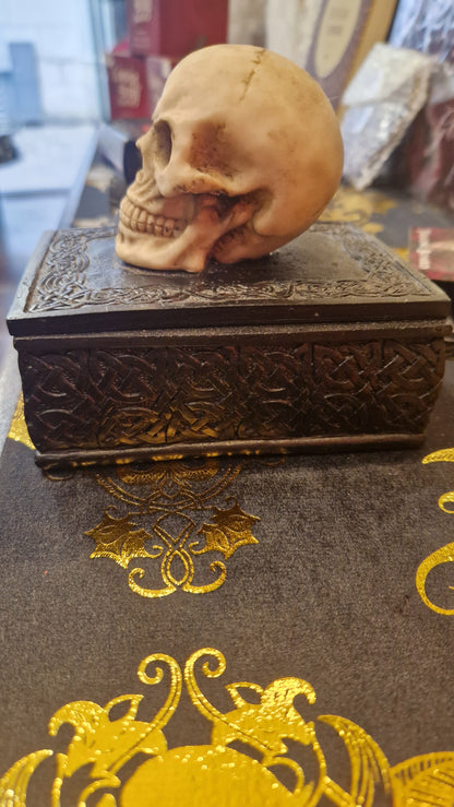 Boîte Coffret à Tarot, Amulettes & Bijoux - Crâne & Entrelacs Celtiques