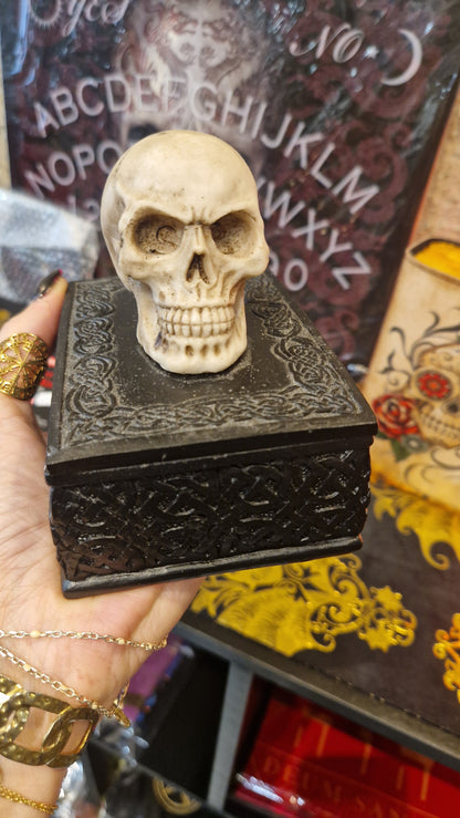 Boîte Coffret à Tarot, Amulettes & Bijoux - Crâne & Entrelacs Celtiques