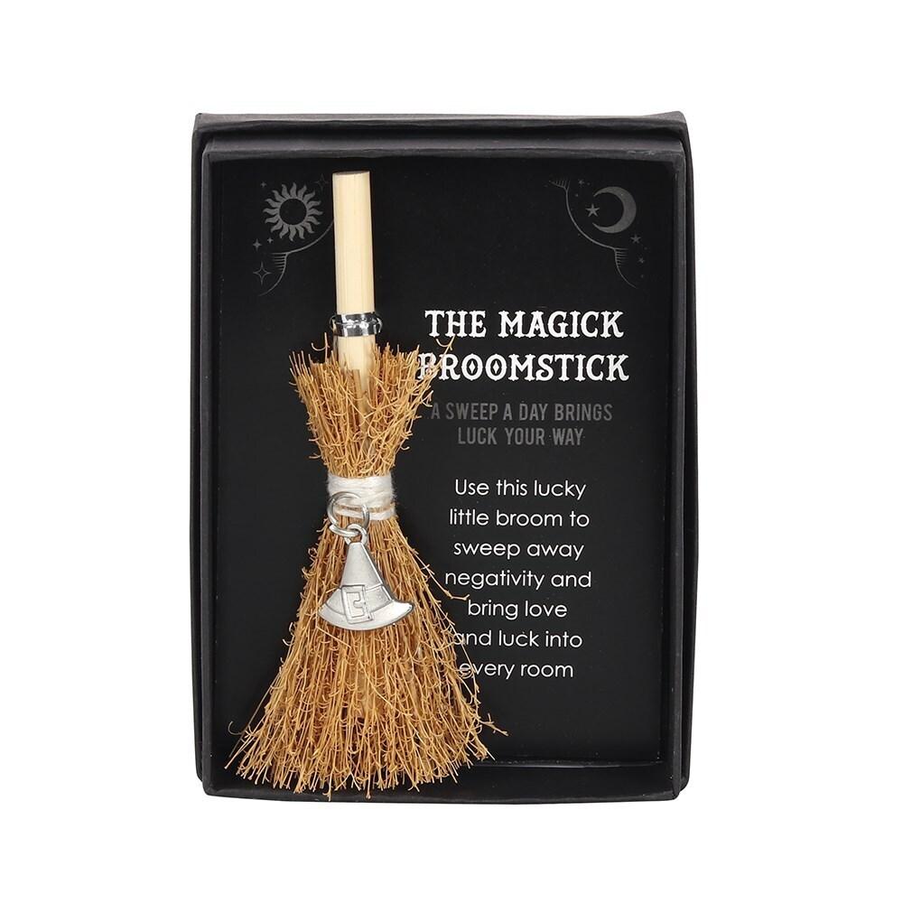 Mini balai de sorcière 9 cm – Porte-bonheur ésotérique pour autel – The Magick Broomstick  9 cm