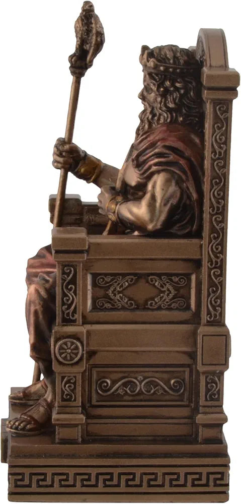 Figurine miniature Zeus sur trône- peint à la main
