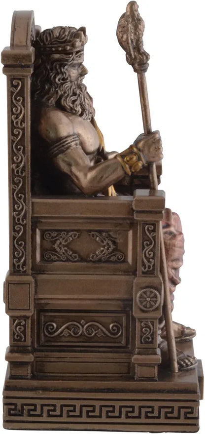 Figurine miniature Zeus sur trône- peint à la main