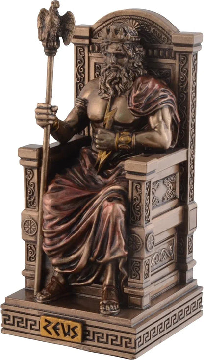 Figurine miniature Zeus sur trône- peint à la main
