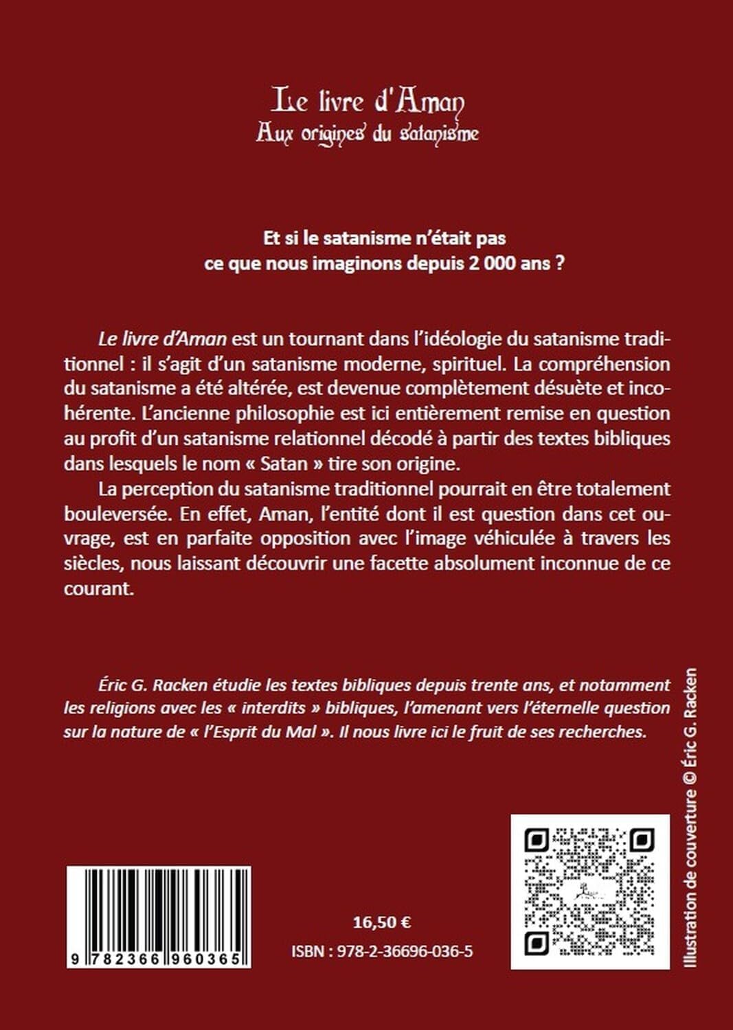Le livre d'Aman - aux origines du Satanisme. Eric G. Racken