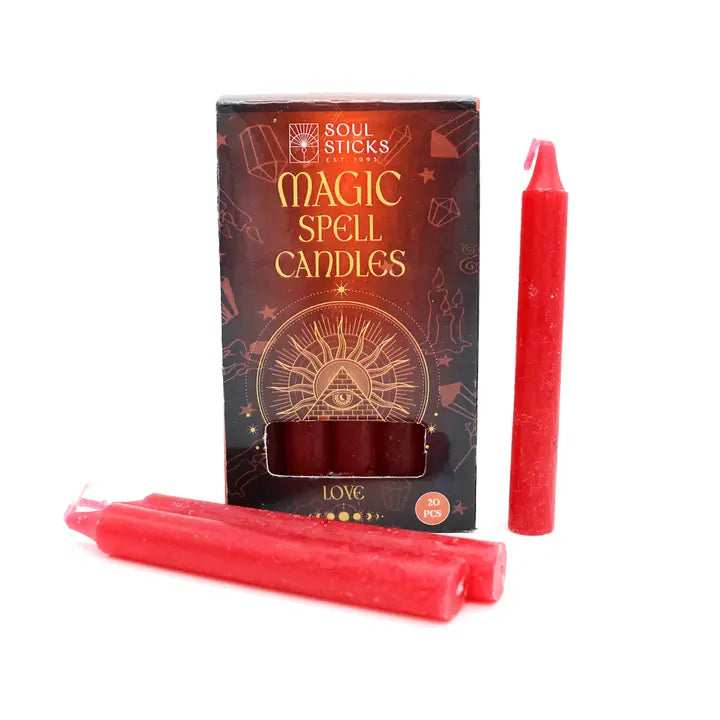 Soul sticks : bougies magiques - boite de 20 - rouge- Love Amour