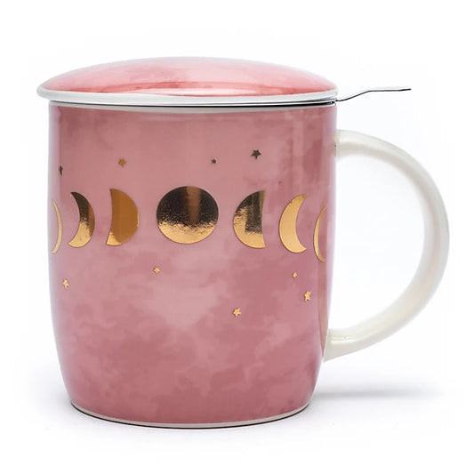 Tasse infuseur à thé phases de la lune porcelaine