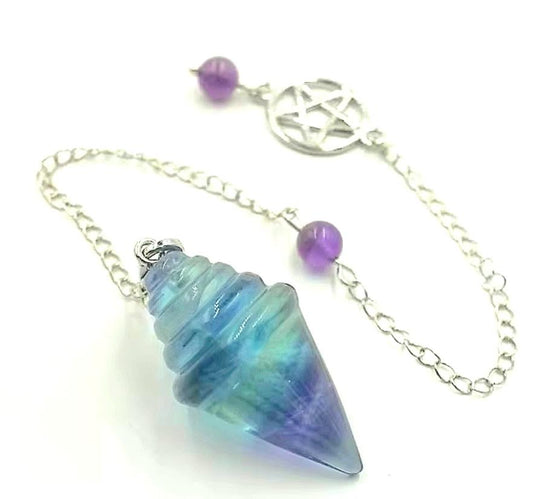 Pendule fluorite toupie.