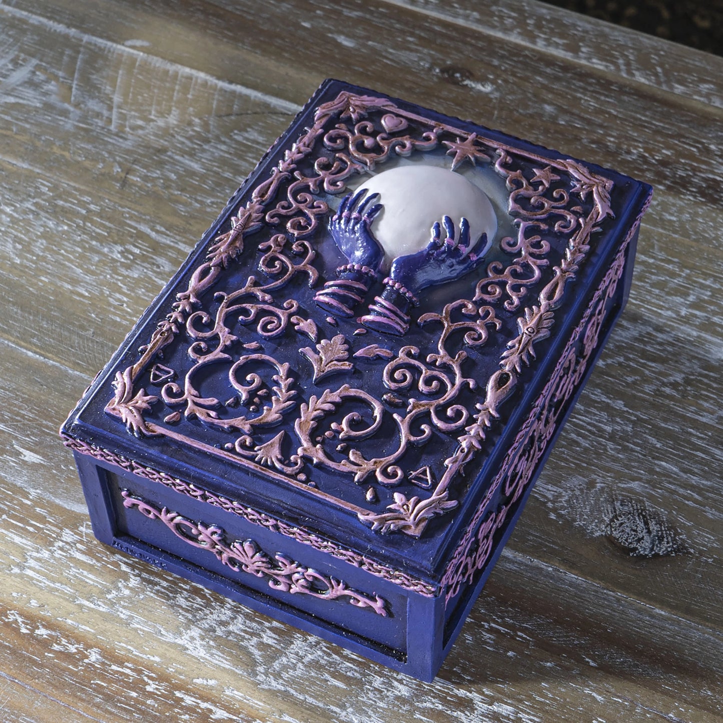 Boîte tarot boule de cristal main