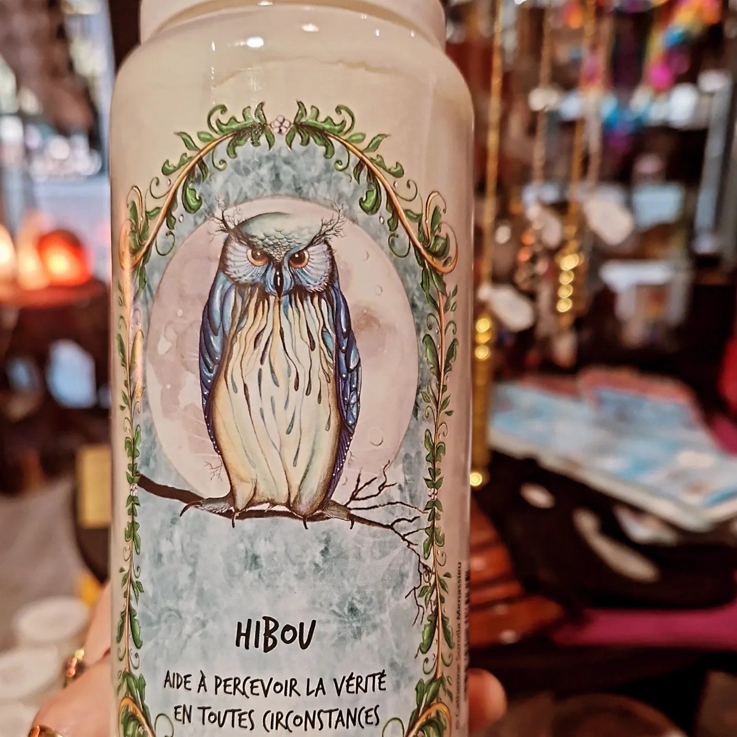 Bougie neuvaine animal totem - Hibou