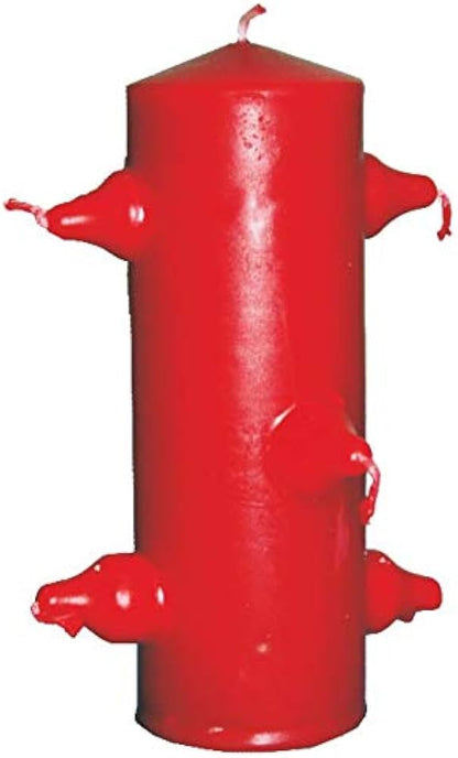 Bougie 7 mèches rouge