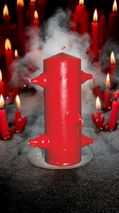 Bougie 7 mèches rouge